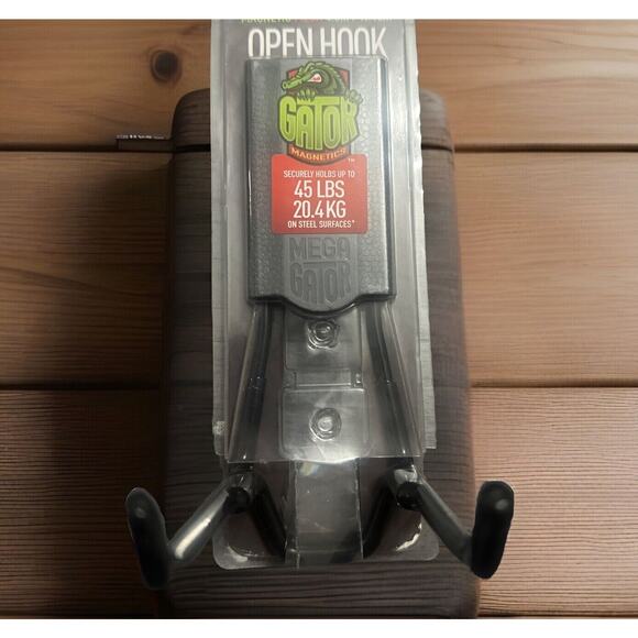 Gator Open Hook 45 Lbs Magnetic 4.5 Inch 11.4cm Mega Black 300037 {AA} - Picture 1 of 16